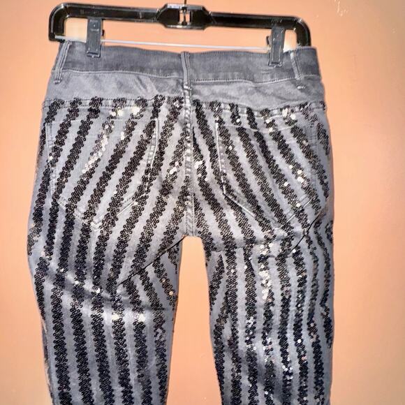 Victoria's Secret Siren Women's Black Sequin Skinny Jeans Size 4 - Picture 11 of 11